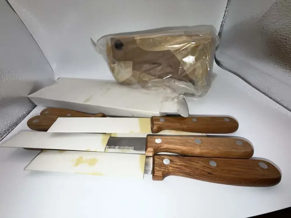 Kmart 6-Piece Steak Knife Set with Slant Wooden Block